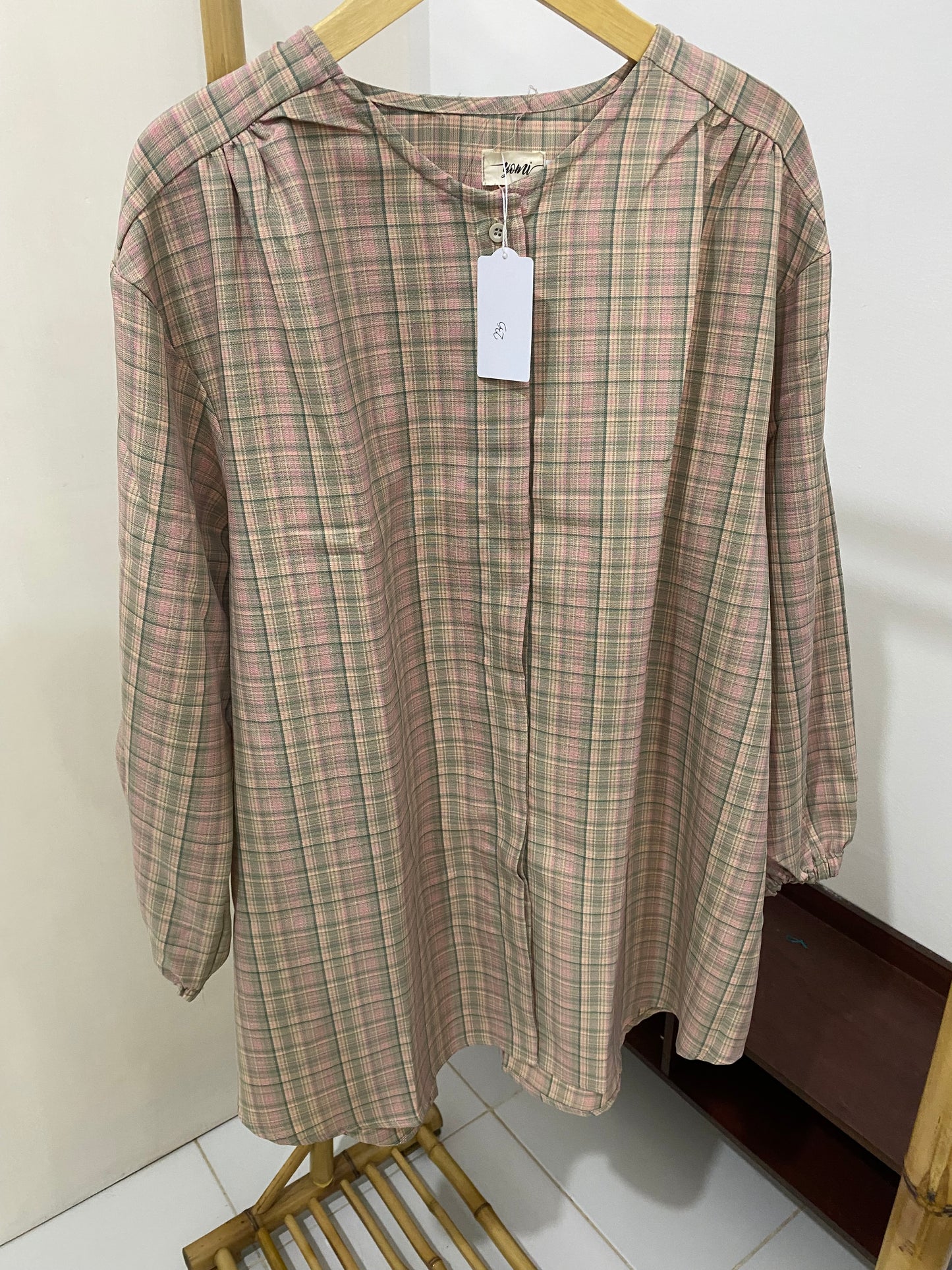 Kemeja Jumbo Korean Twill Pink Abu