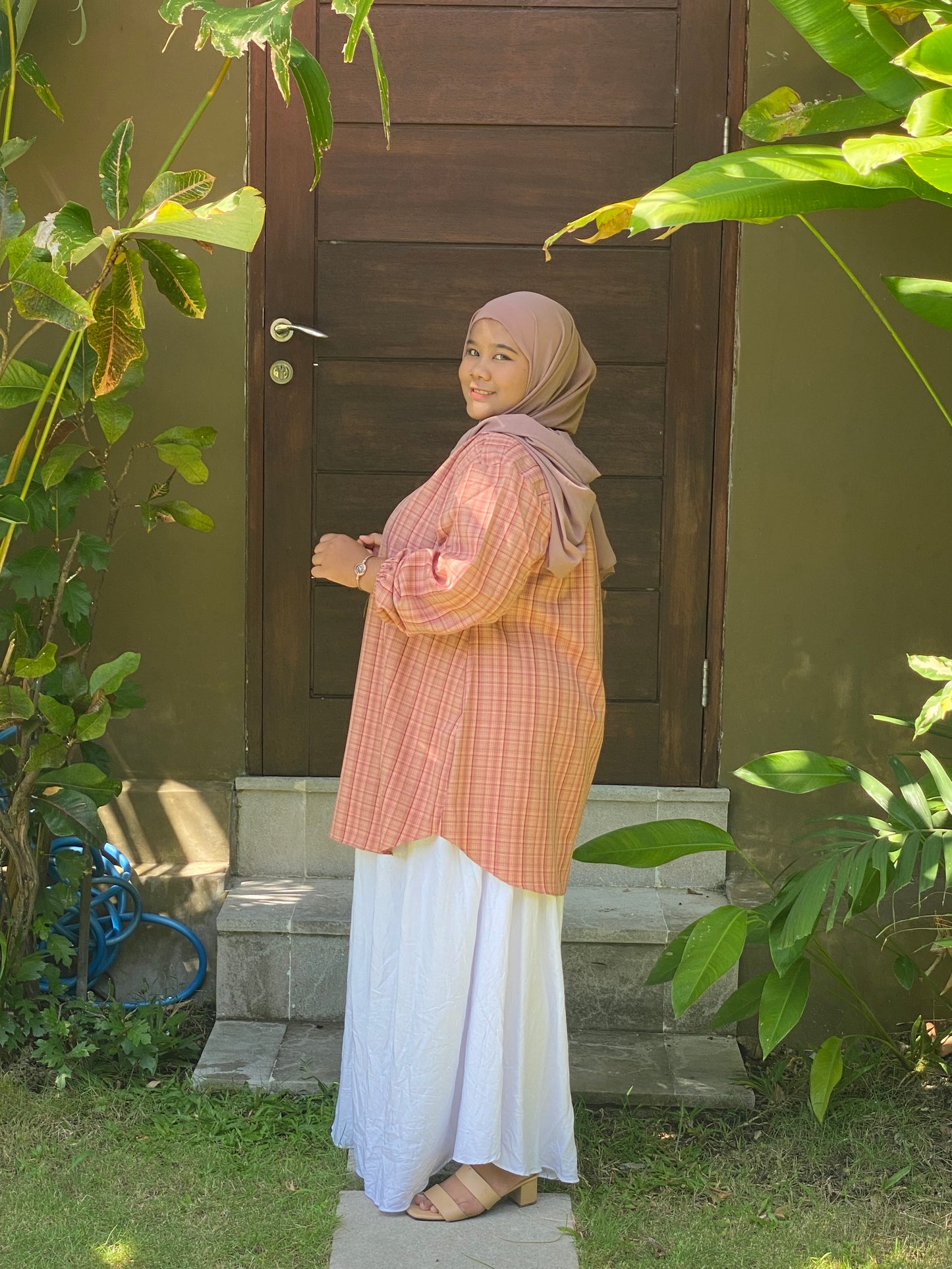 Kemeja Jumbo Korean Twill Peach