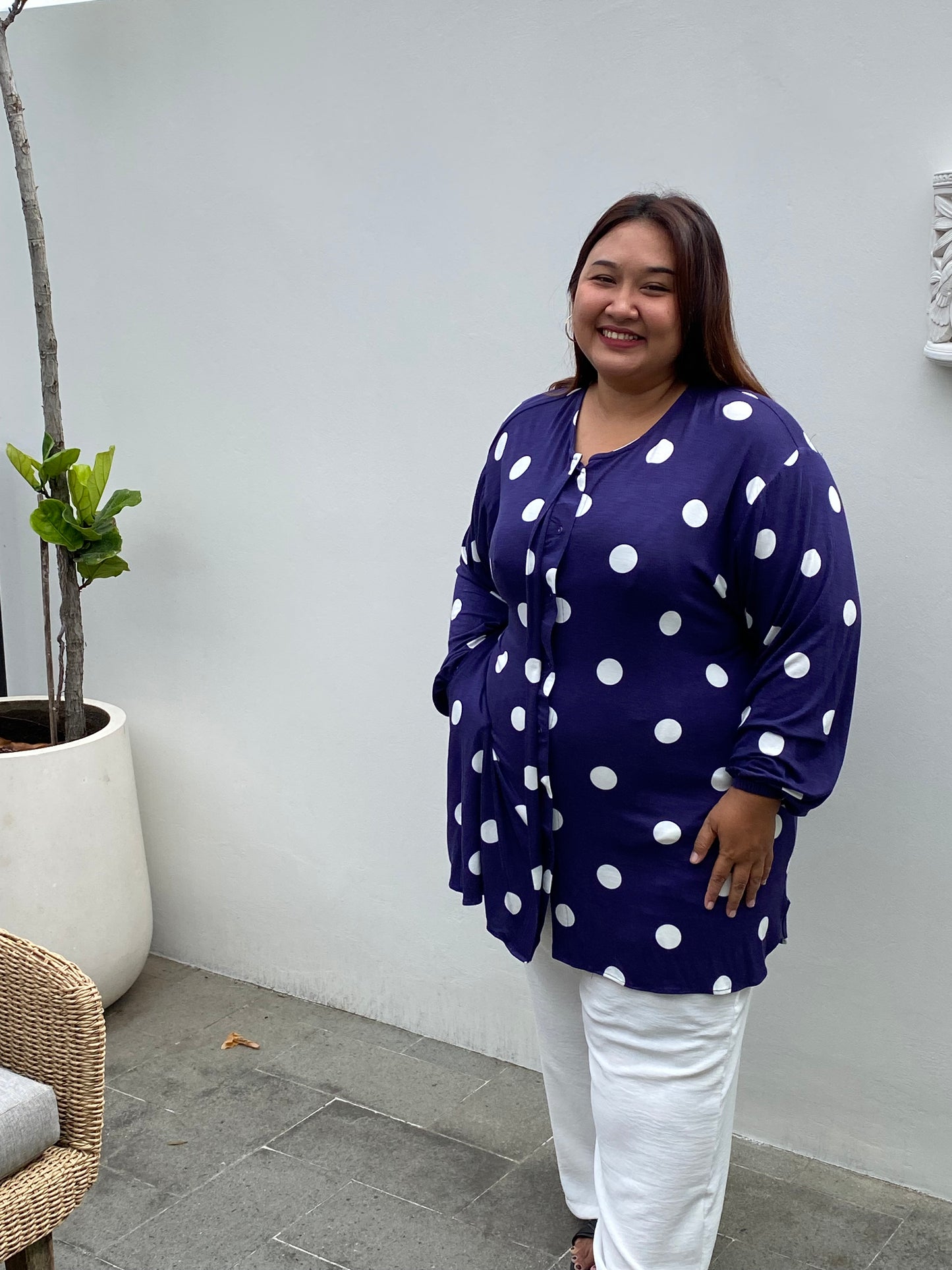 Kaos Jumbo Polkadot Navy