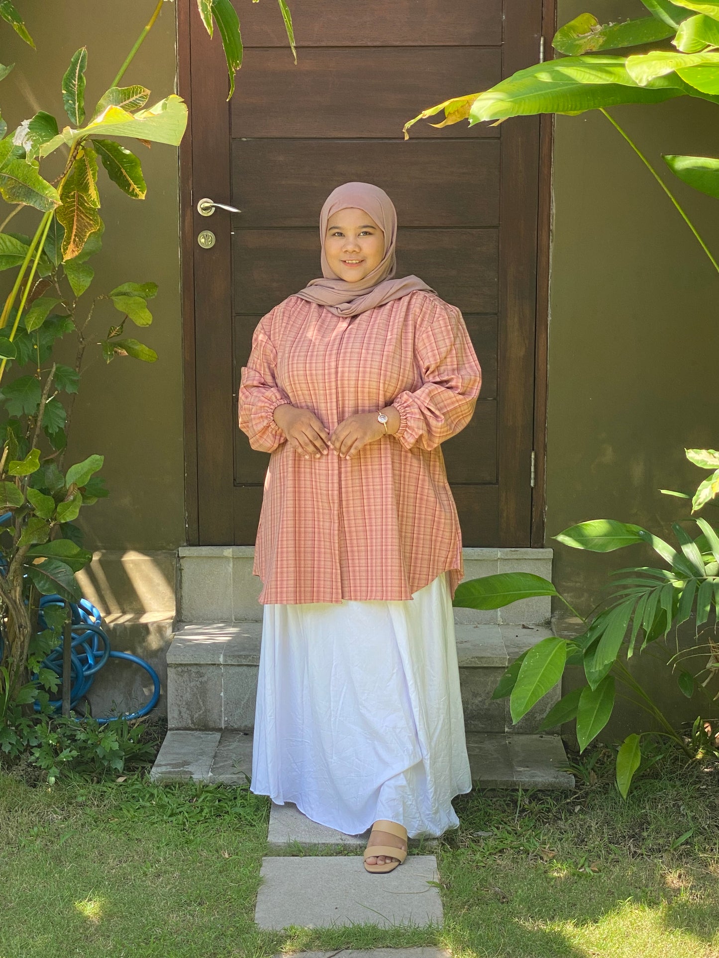 Kemeja Jumbo Korean Twill Peach