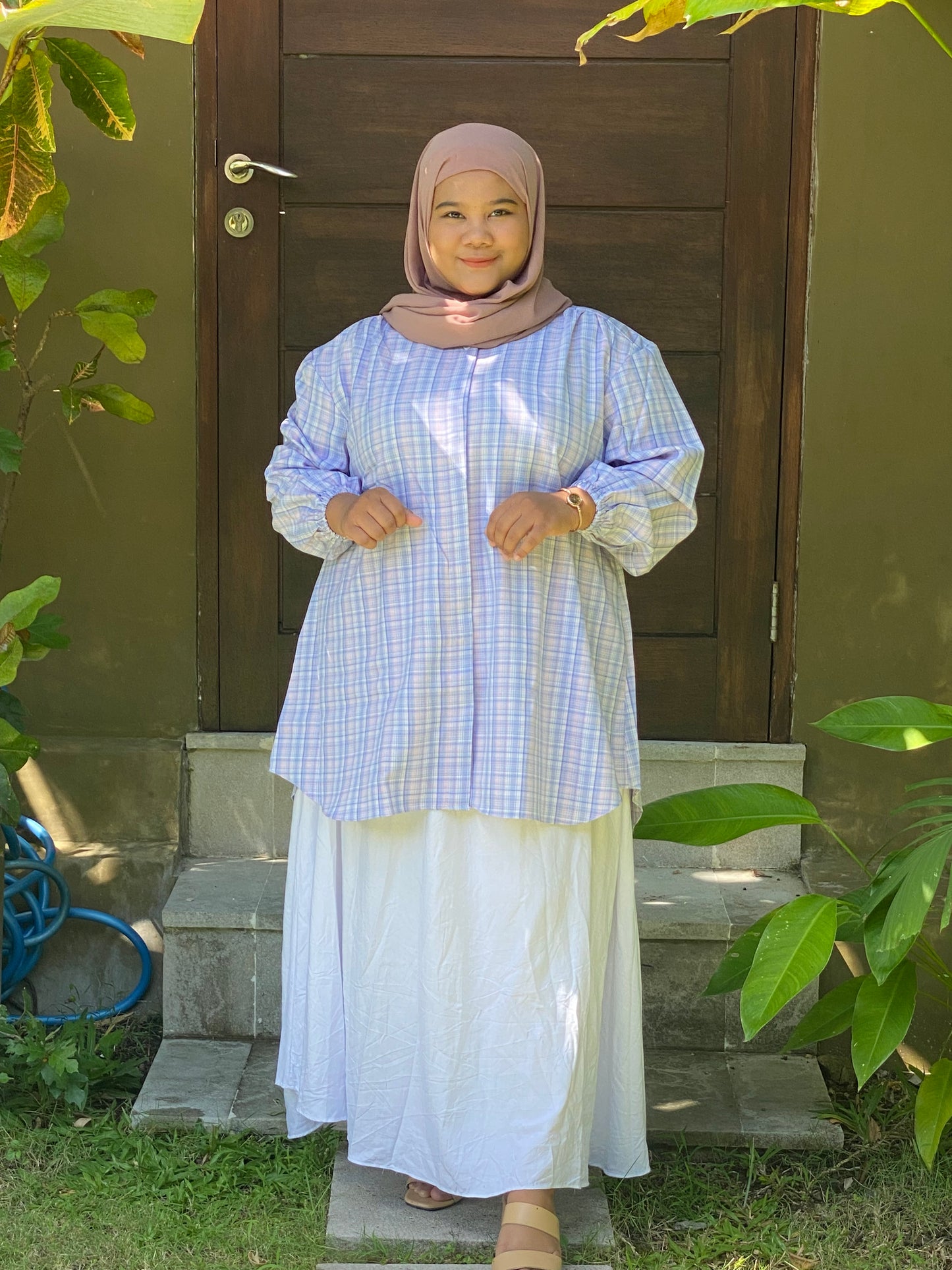Kemeja Jumbo Korean Twill Ungu