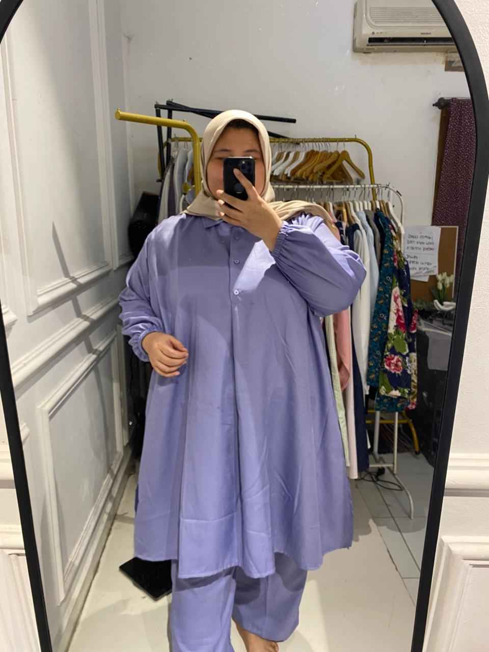 Yomi Official - Setelan Polos Tunik | Purple