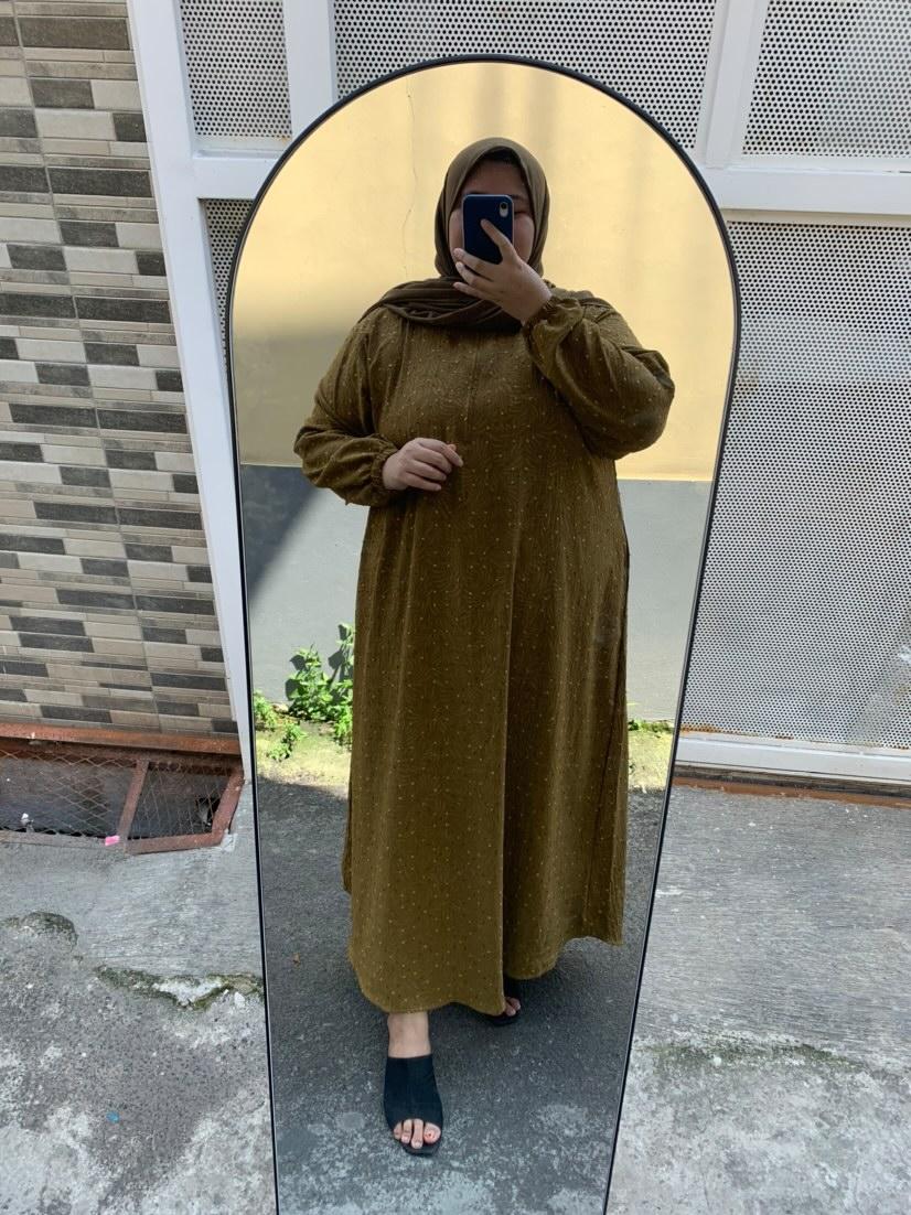 Gamis Sherin Jumbo Olive Dot