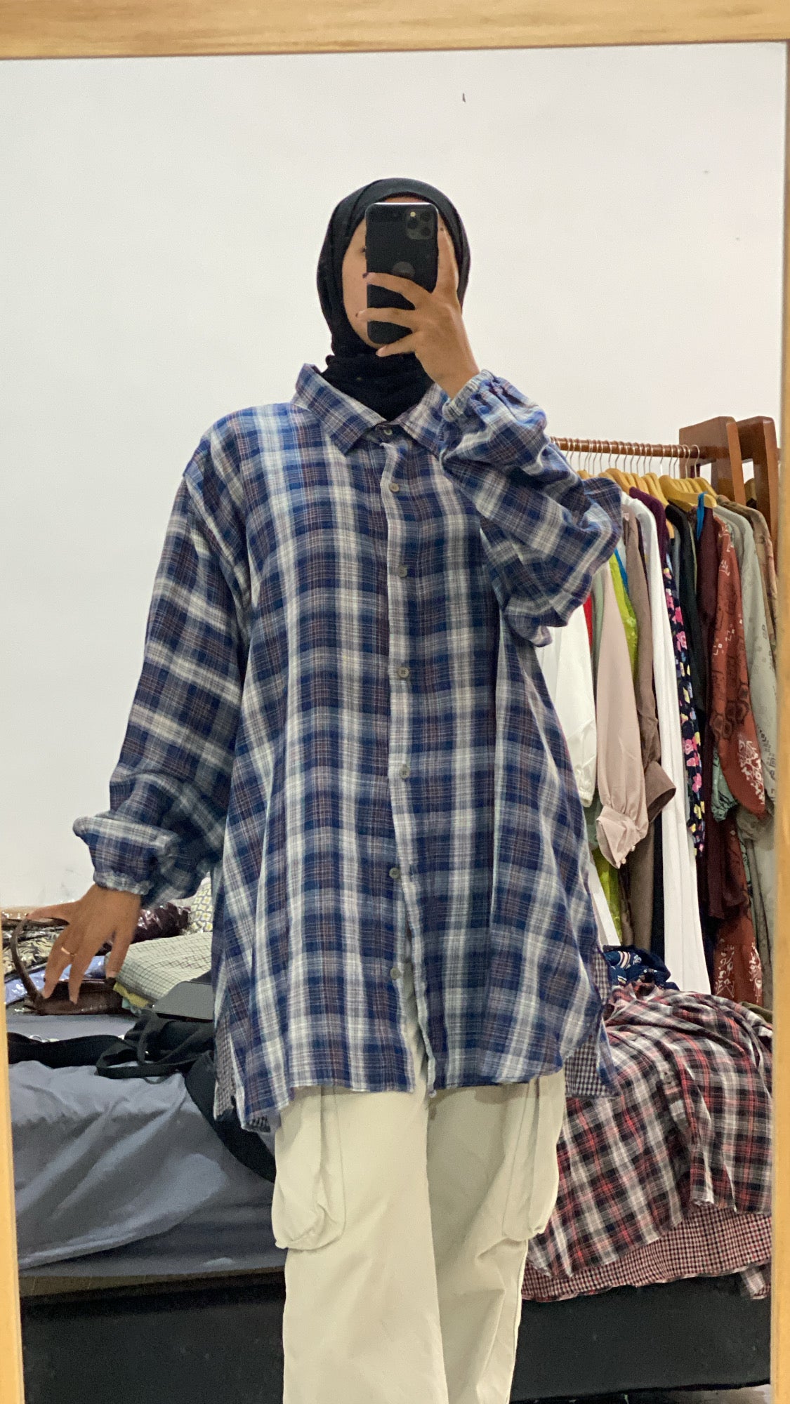 Kemeja Jumbo Kotak Biru