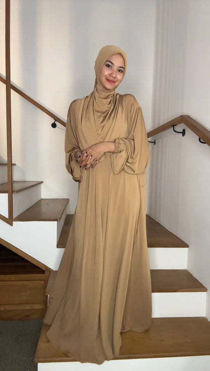 Gamis Syar’i Dubai Jumbo Cappucino Big Size