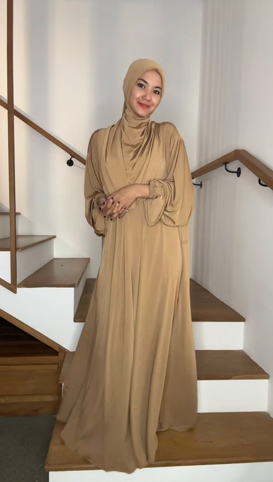 Gamis Syar’i Dubai Jumbo Cappucino Big Size