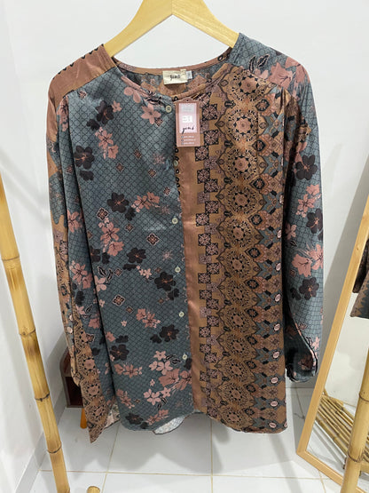 Kemeja Jumbo Digor Abu Premium