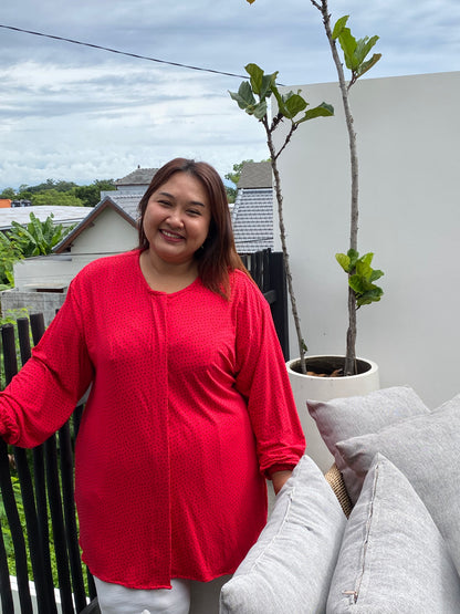 Kaos Jumbo Merah Polka