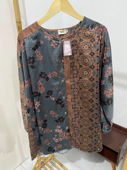 Kemeja Jumbo Digor Abu Premium