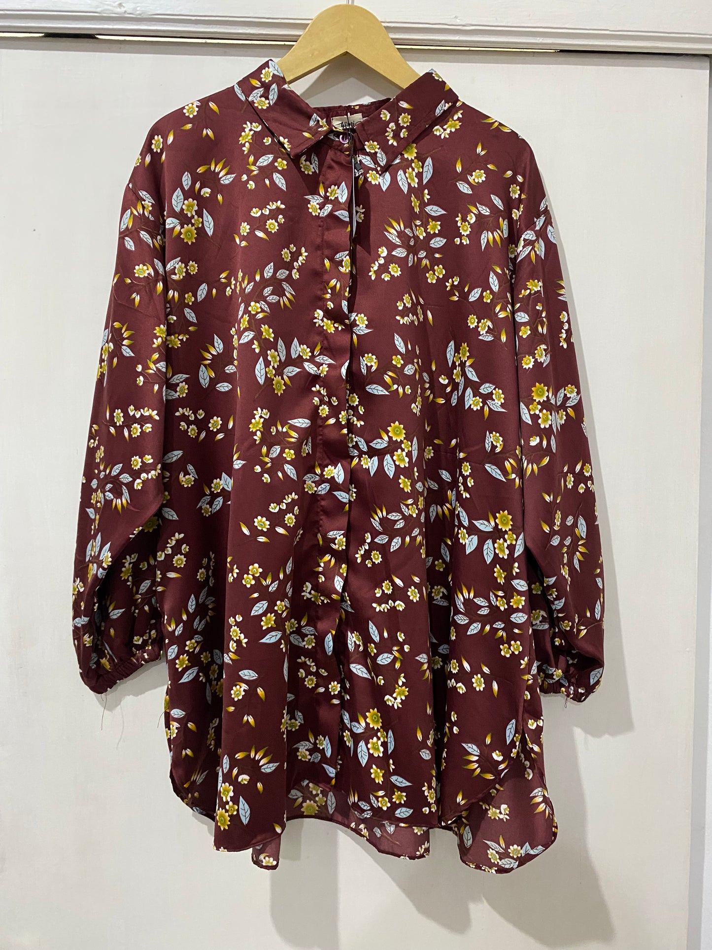 Kemeja Jumbo Tissue Silk Marron