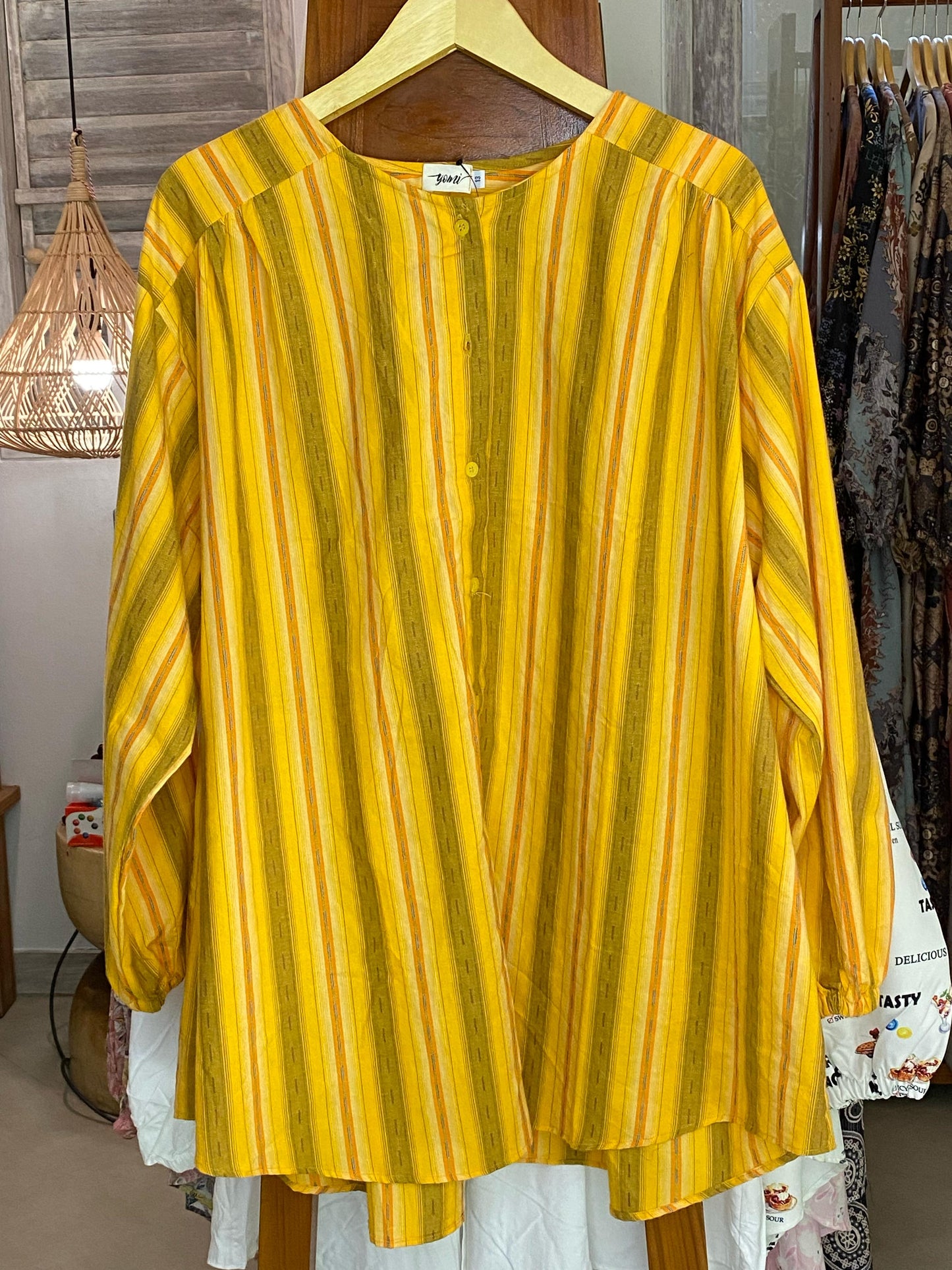 Kemeja Jumbo Stripe Kuning