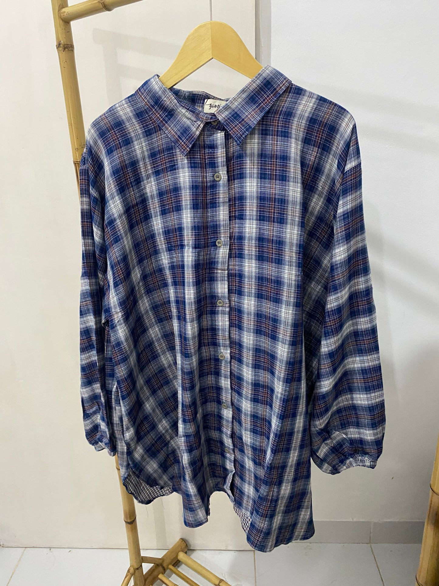 Kemeja Jumbo Kotak Biru