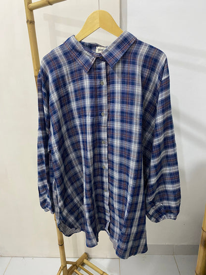 Kemeja Jumbo Kotak Biru