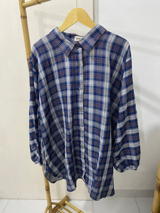 Kemeja Jumbo Kotak Biru