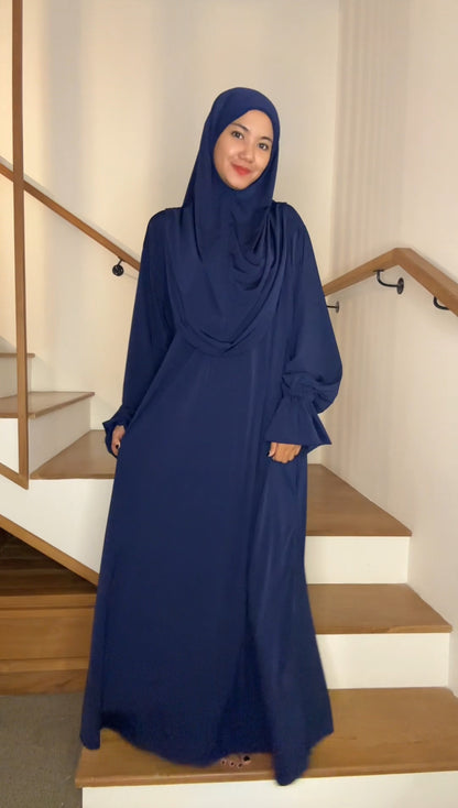Gamis Syar’i Dubai Jumbo Biru Navy Big Size