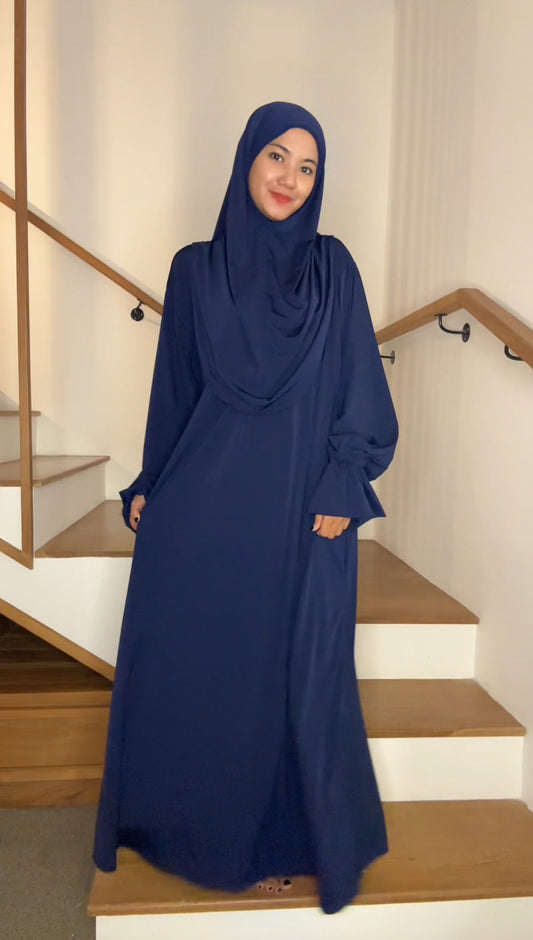 Gamis Syar’i Dubai Jumbo Biru Navy Big Size
