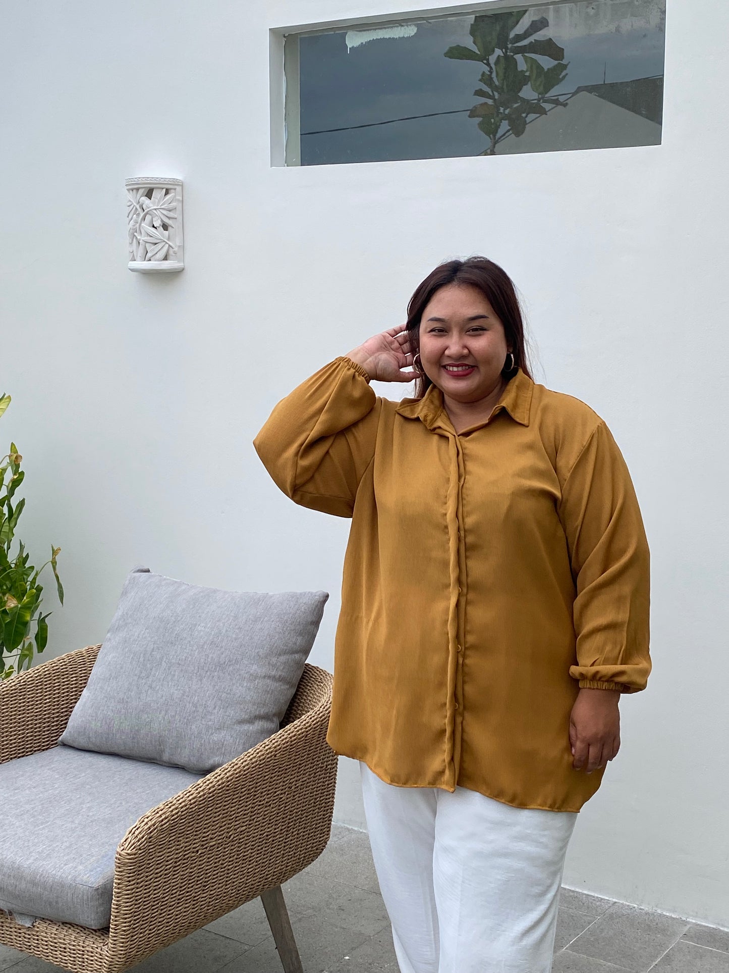 Kemeja Jumbo Garmen Kuning Kunyit