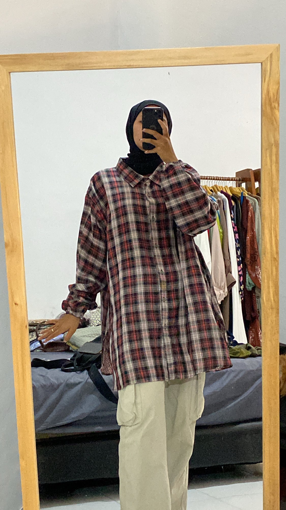 Kemeja Jumbo Kotak Merah
