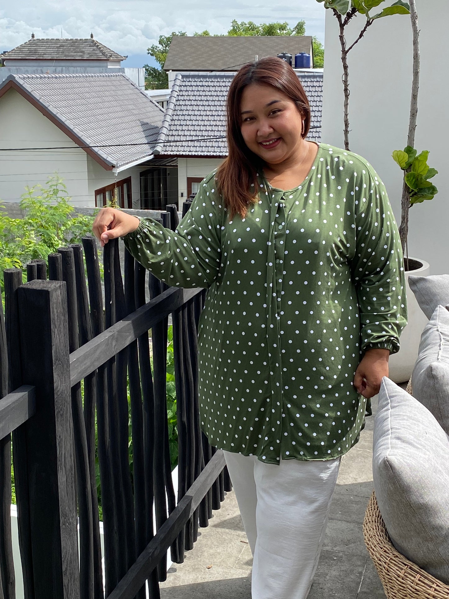 Kaos Jumbo Poladot Hijau