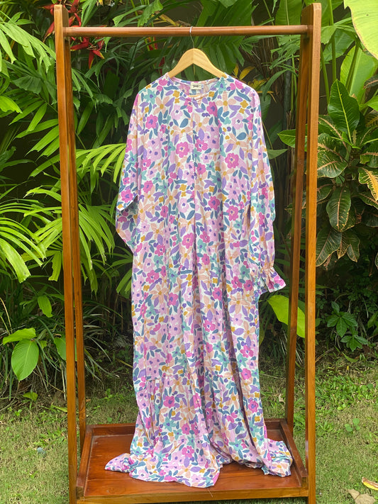 Gamis Jumbo Rayon Flower Colorful