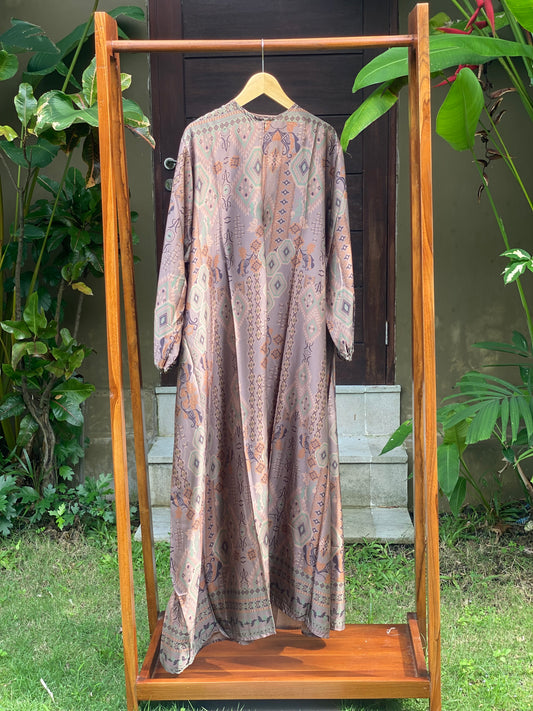 Gamis Jumbo Digor Alaine Umber Ethnik