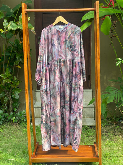 Yomi Official - Gamis Jumbo Digor Halwa | Colorful Abstrak