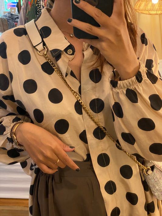 KEMEJA POLKADOT CREAM