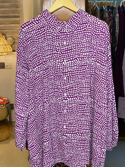 Kemeja Jumbo Purple Polkadot