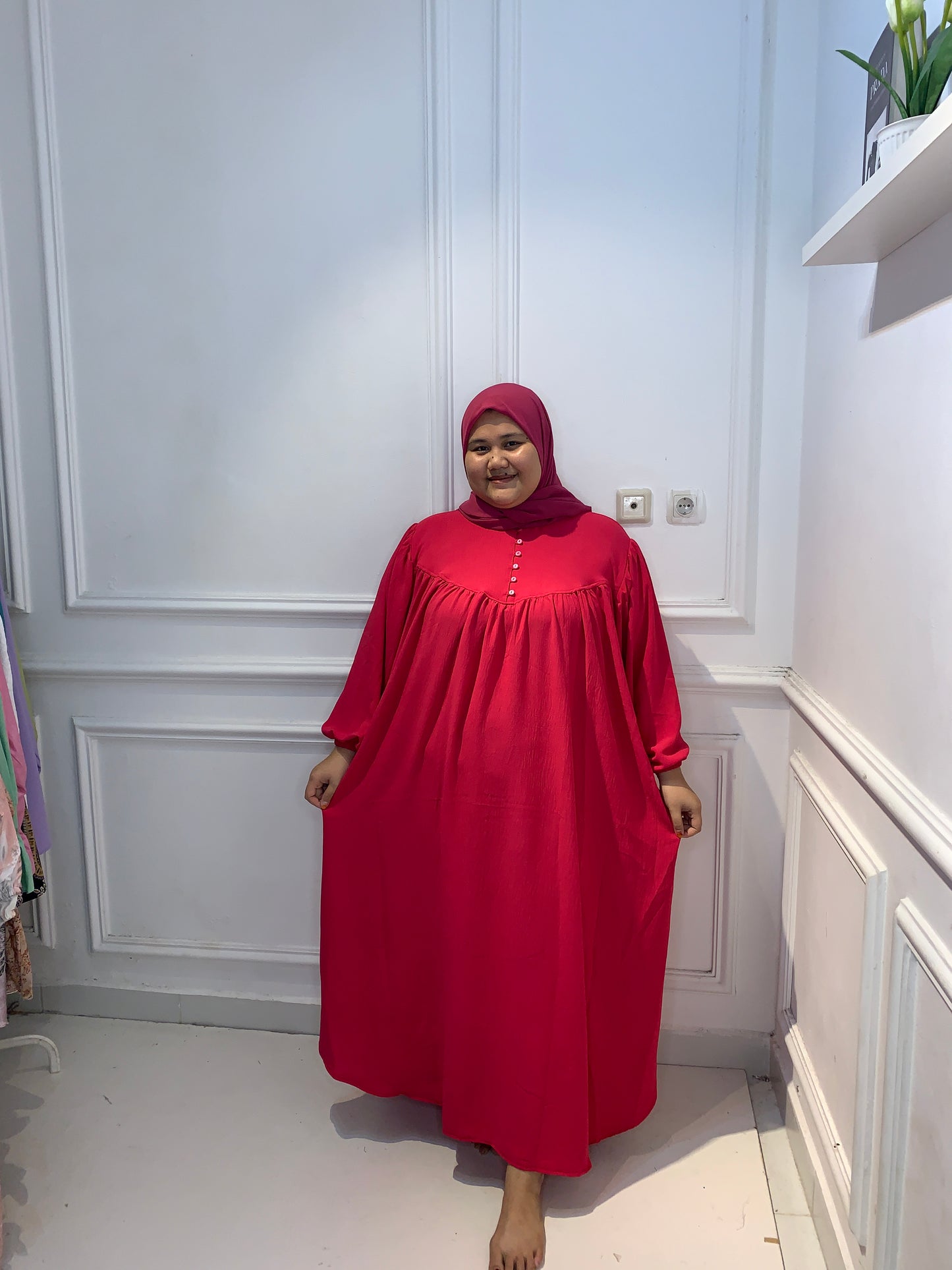 Gamis Air Flow Red