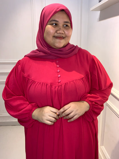 Gamis Air Flow Fusia