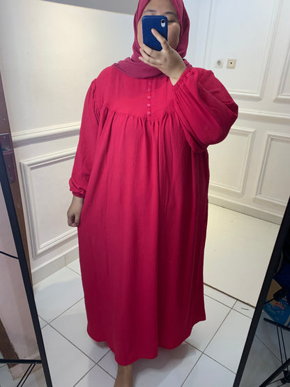 Gamis Air Flow Fusia