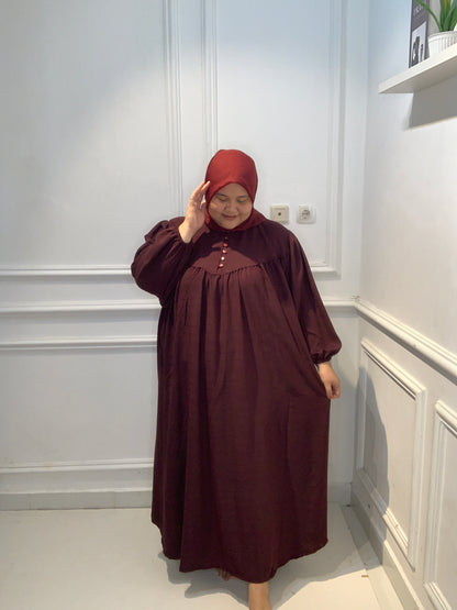 Gamis Air Flow Bergundy