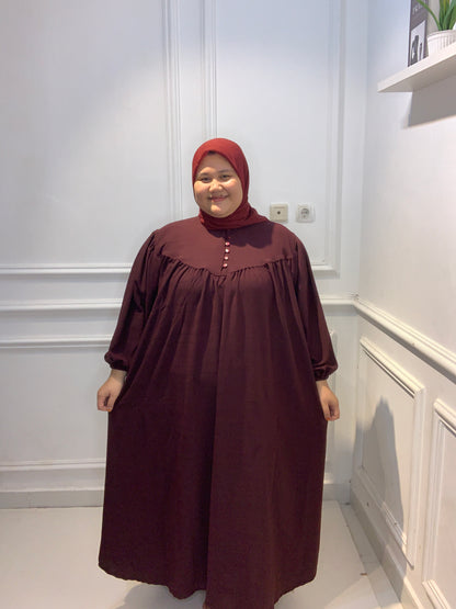 Gamis Air Flow Bergundy