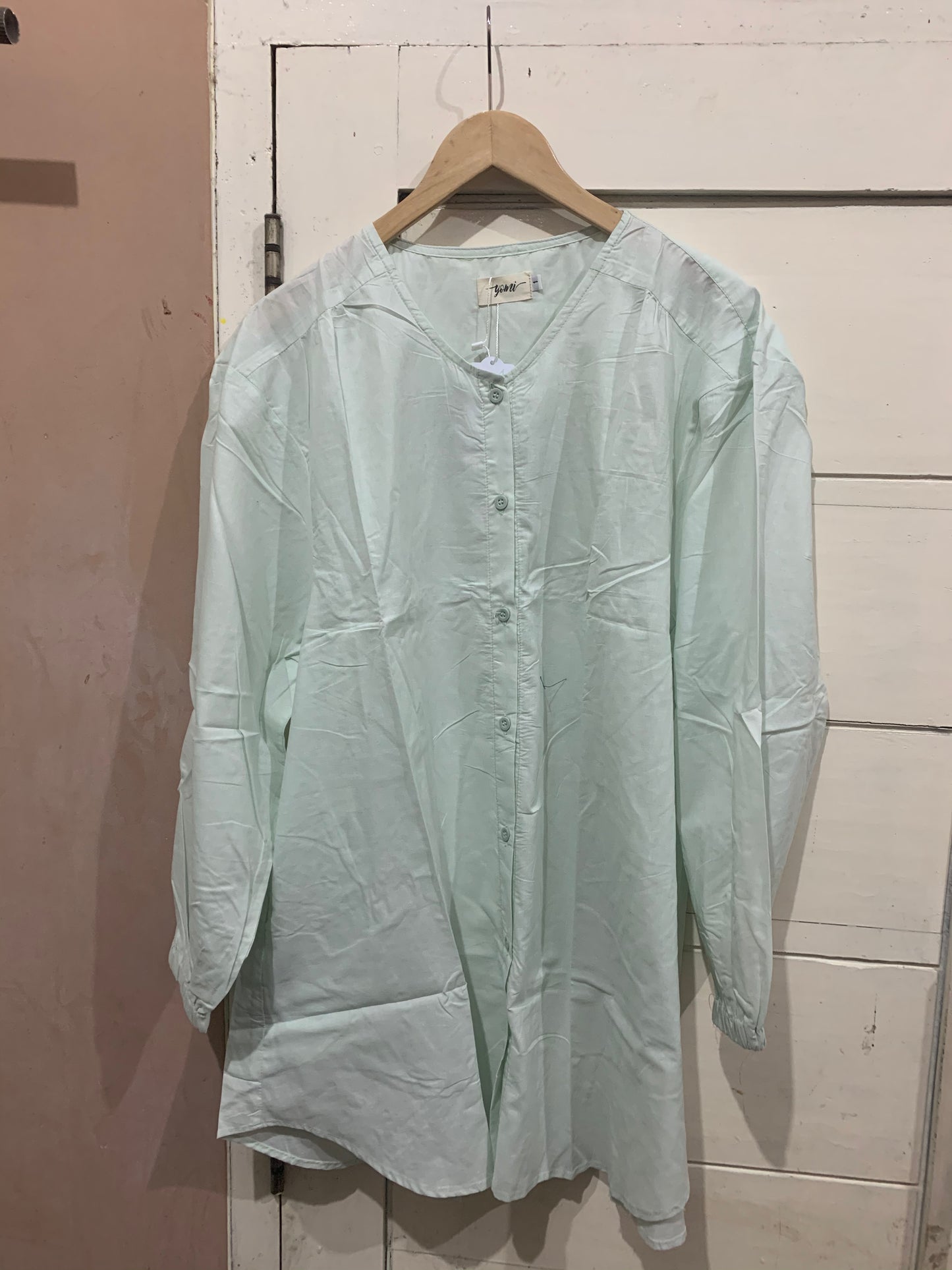 Kemeja Jumbo Polos Soft Green