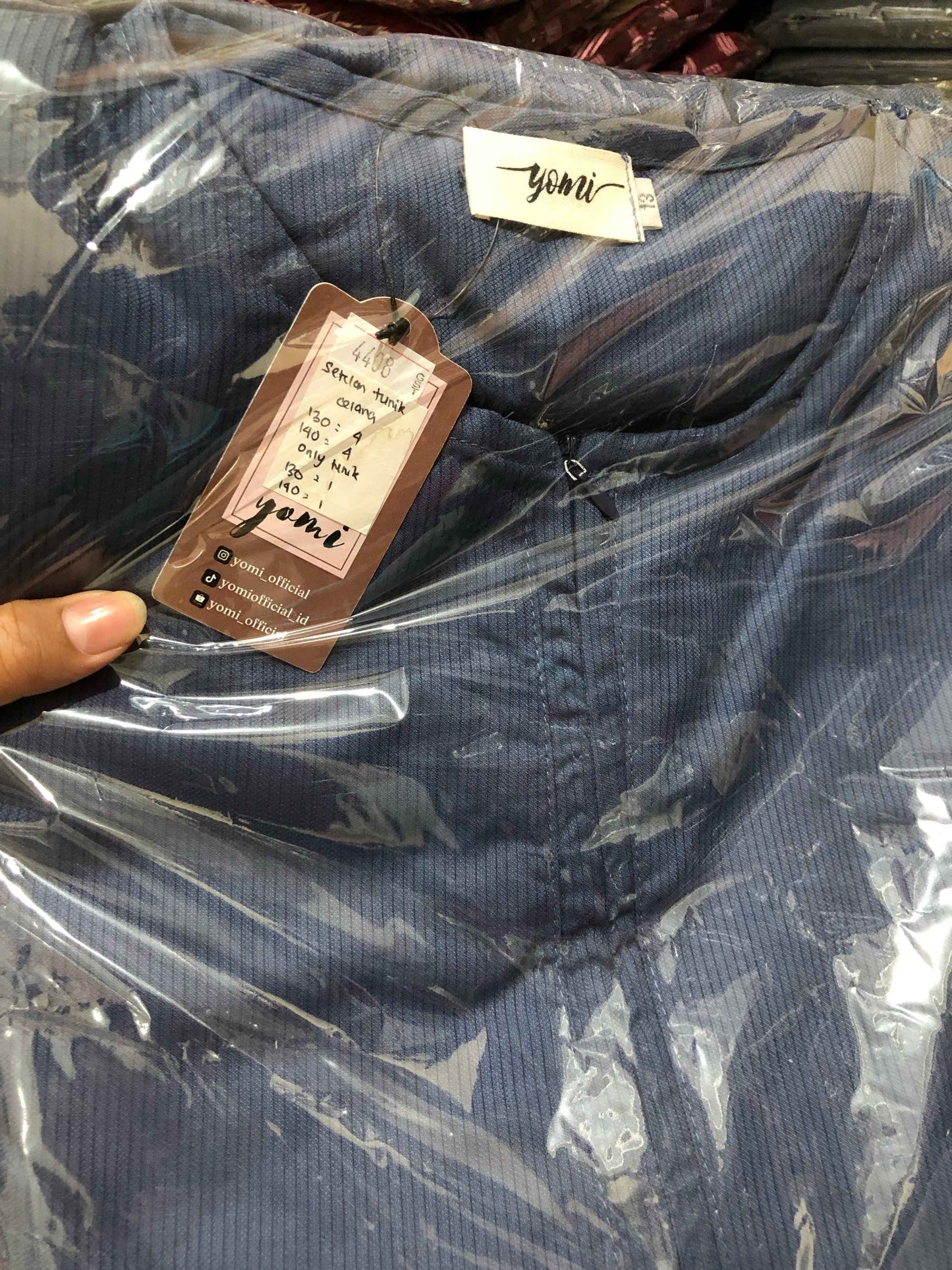 Tunik Aminah Garis Navy Jumbo