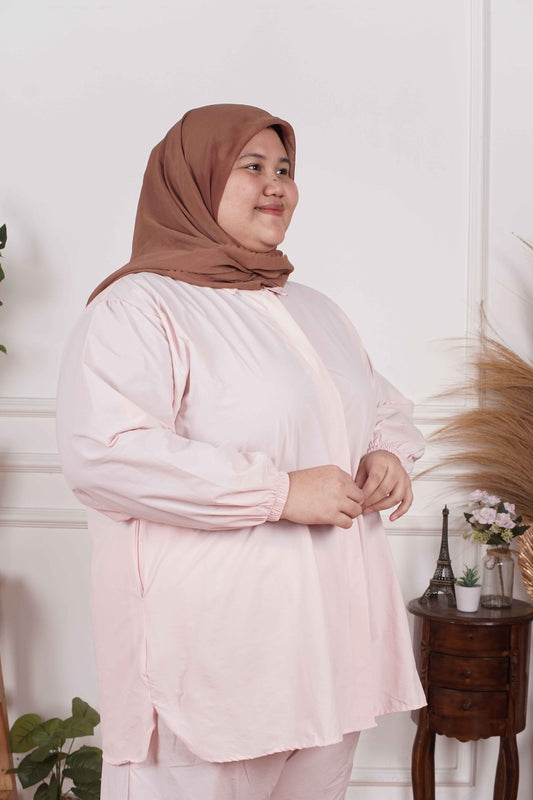 Yomi Official - Kemeja Only | Katun Pink