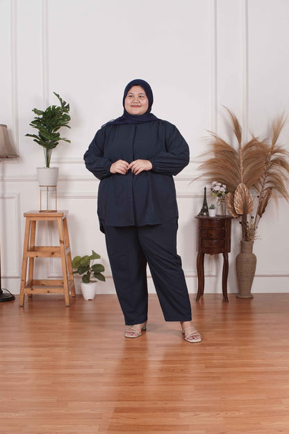 Yomi Official - Ayumi Set | Oneset Kemeja Dark Navy Basic