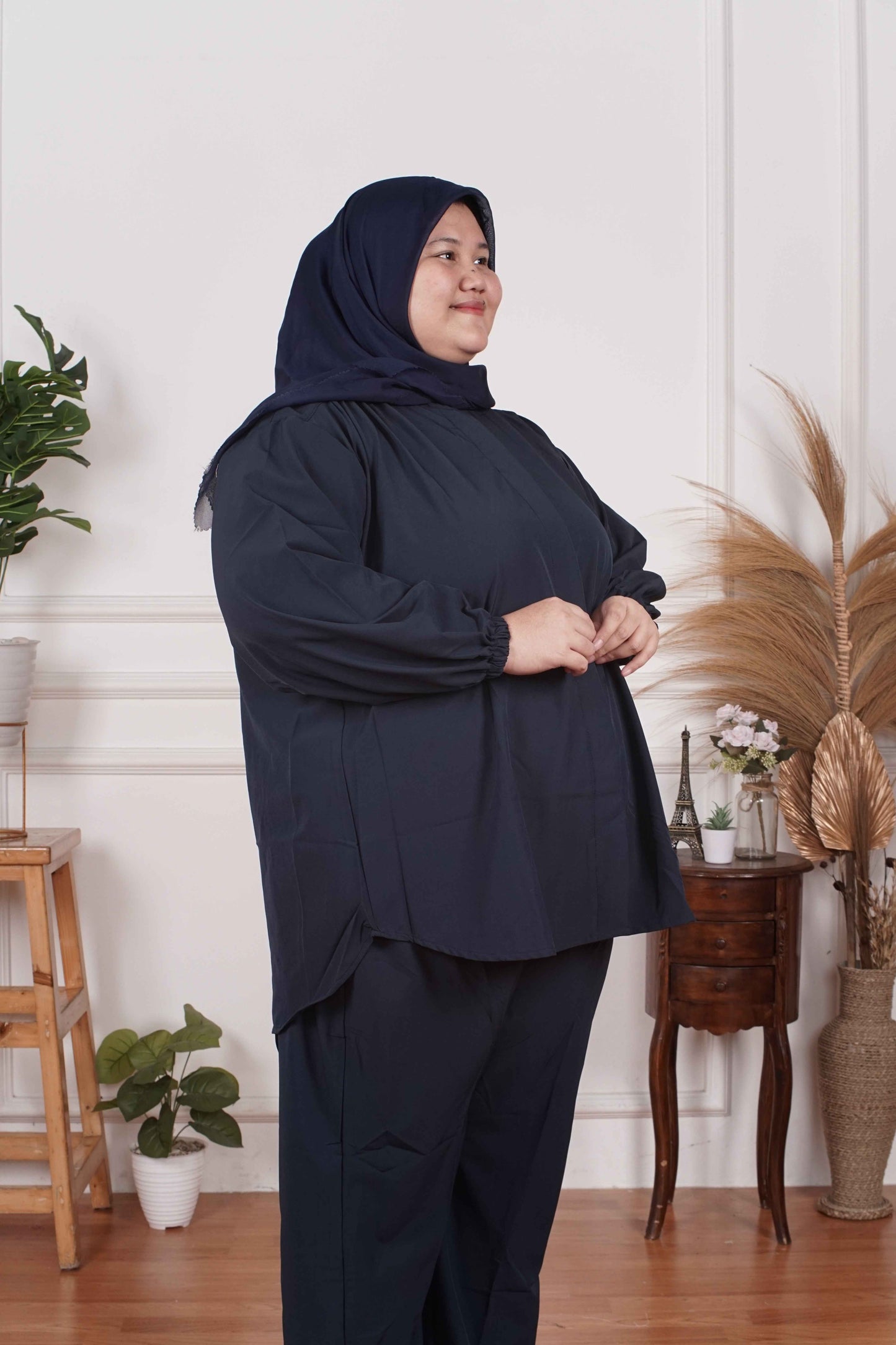 Yomi Official - Ayumi Set | Oneset Kemeja Dark Navy Basic