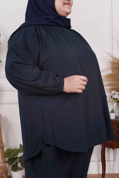 Yomi Official - Ayumi Set | Oneset Kemeja Dark Navy Basic