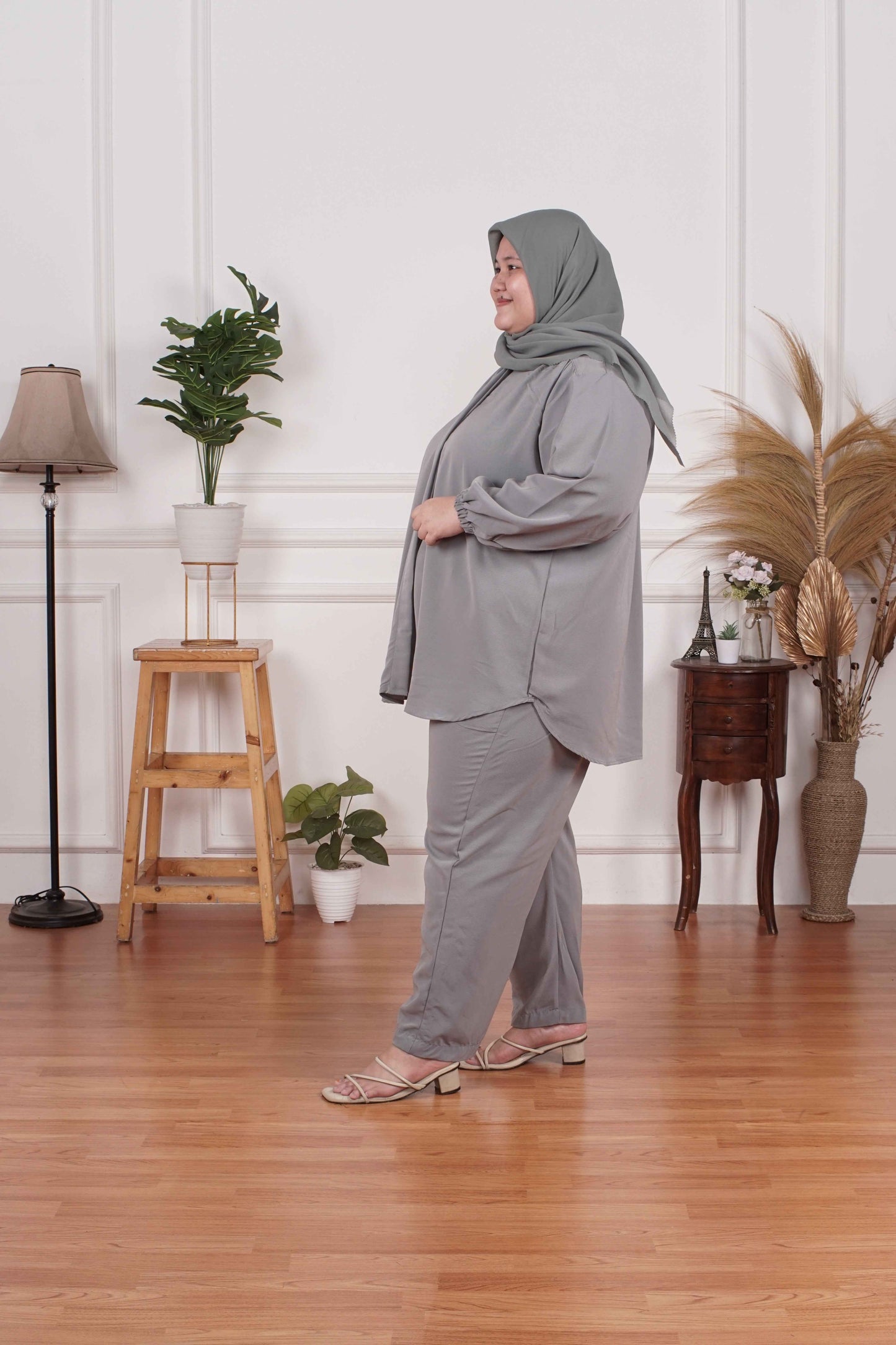 Yomi Official - Ayumi Set | Oneset Kemeja Hijau Garis