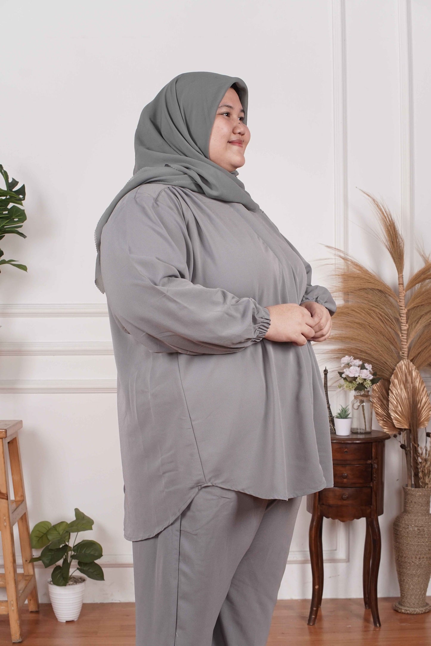 Yomi Official - Ayumi Set | Oneset Kemeja Hijau Garis