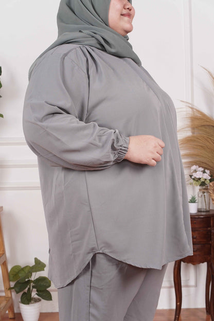 Yomi Official - Ayumi Set | Oneset Kemeja Hijau Garis