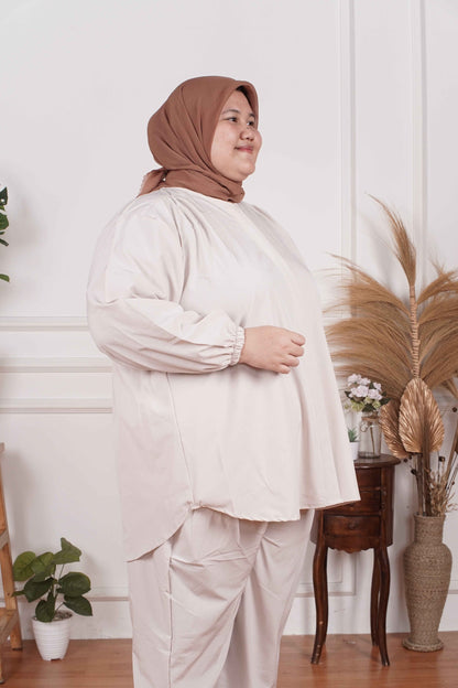 Yomi Official - Ayumi Set | Oneset Kemeja Basic Khaki