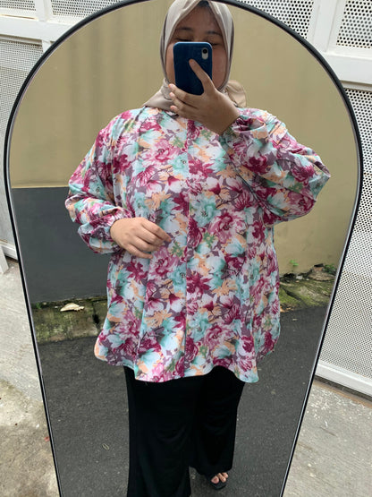 Yomi Official -  Kemeja Vellena | Bunga Ocean