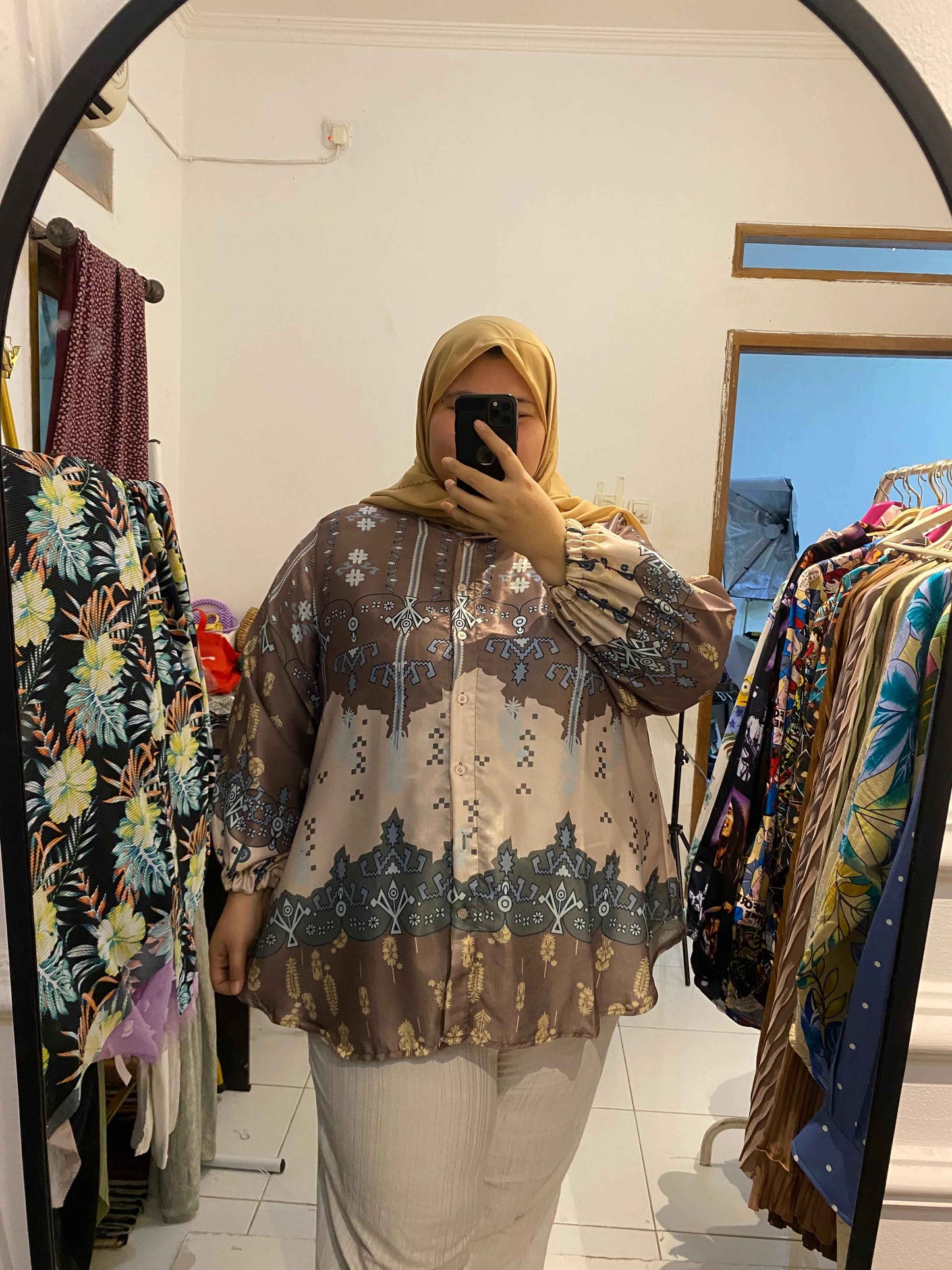 Yomi Official - Kemeja Santorini | Etnik Grey