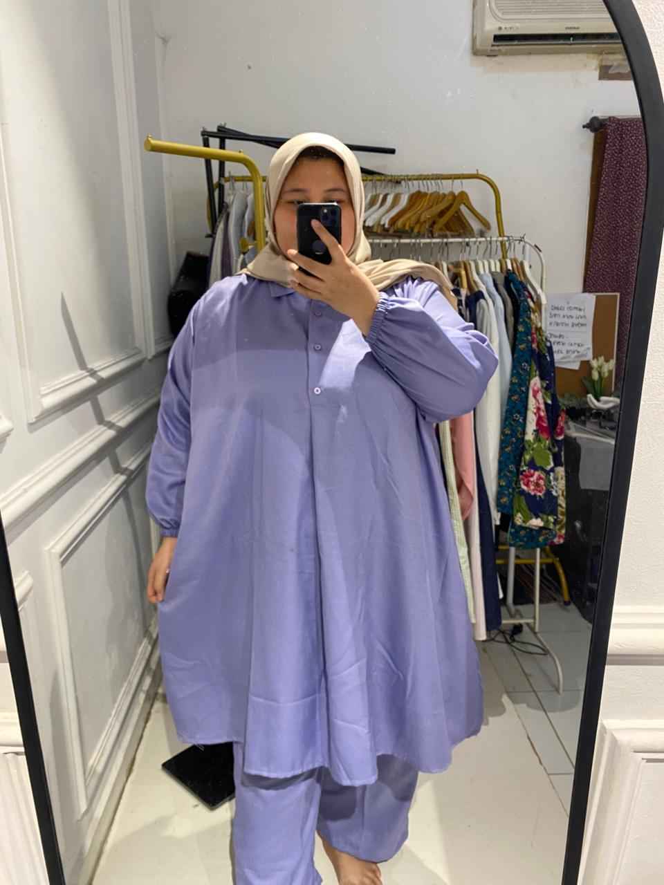 Yomi Official - Setelan Polos Tunik | Purple