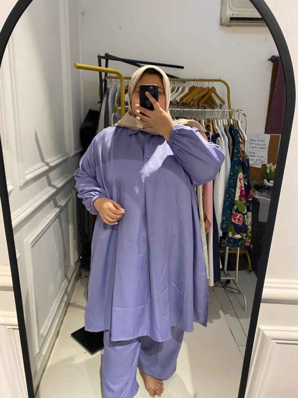 Yomi Official - Setelan Polos Tunik | Purple