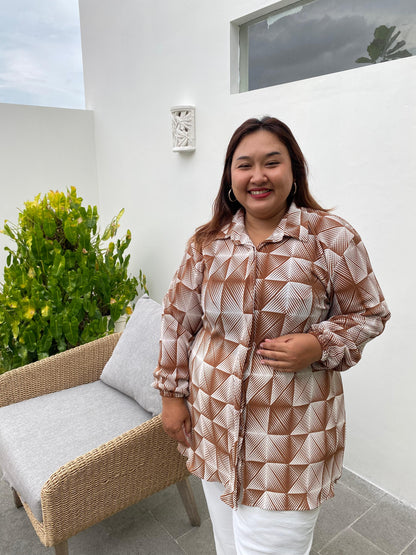 Yomi Official - Kemeja Vellena | Prisket Coklat