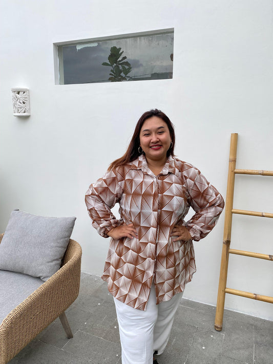 Yomi Official - Kemeja Vellena | Prisket Coklat