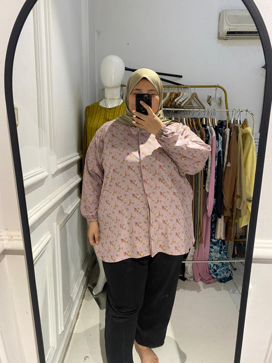 Yomi Official - Kemeja Vellena | Lilac Flower